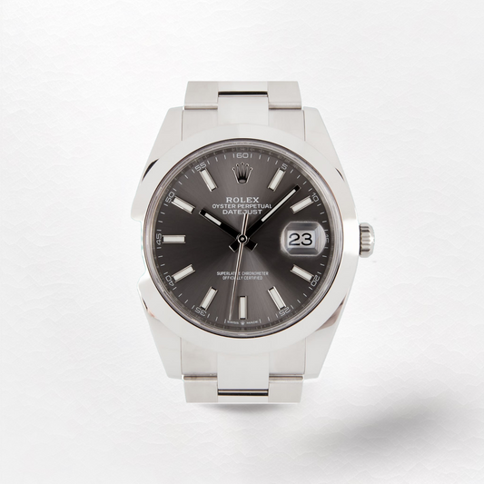 Rolex Date-Just 41 Rhodium Dial Domed Bezel 126300