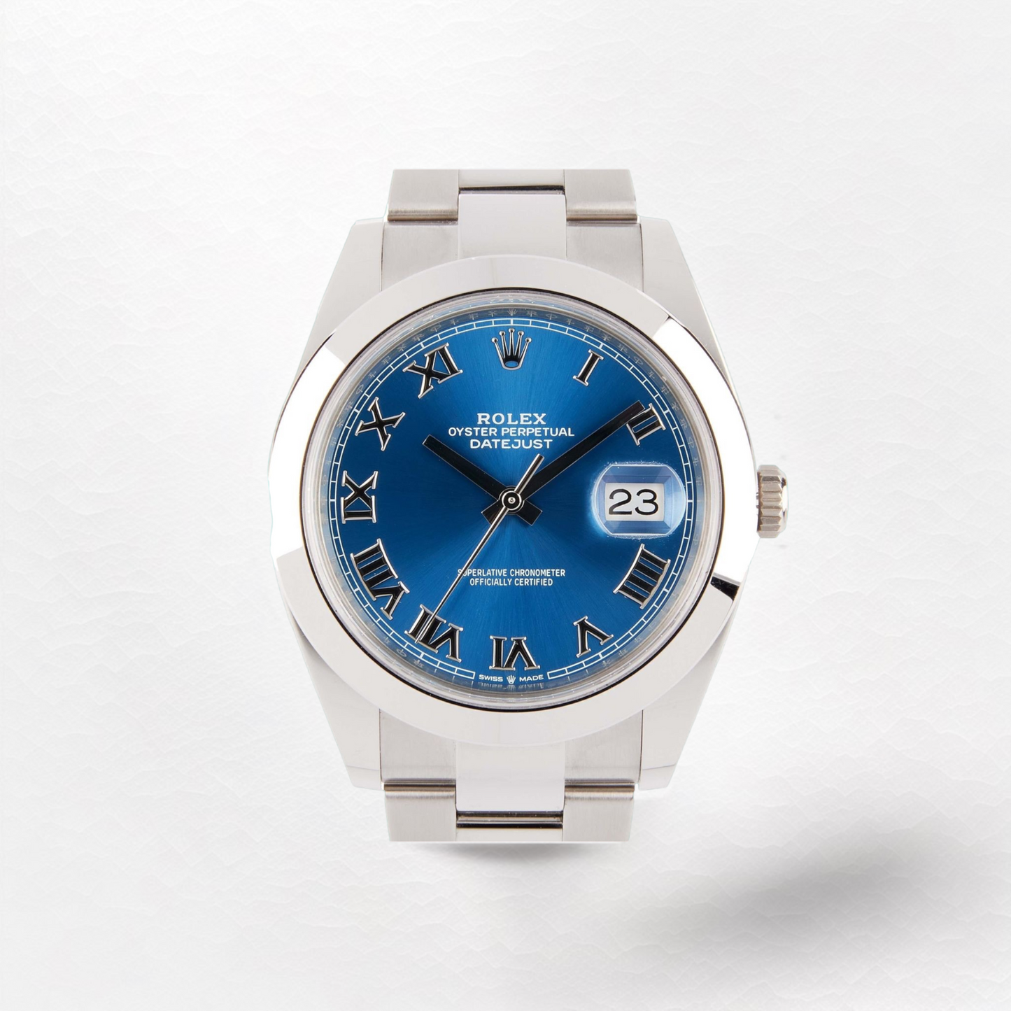 Rolex Date-Just 41 Smooth Bezel "Azzurro Dial" 126300