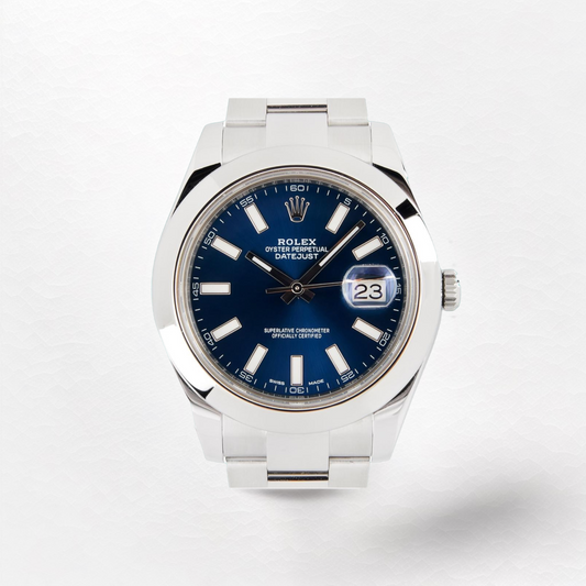 Rolex Date-Just Smooth Bezel "Blue Dial" 126300