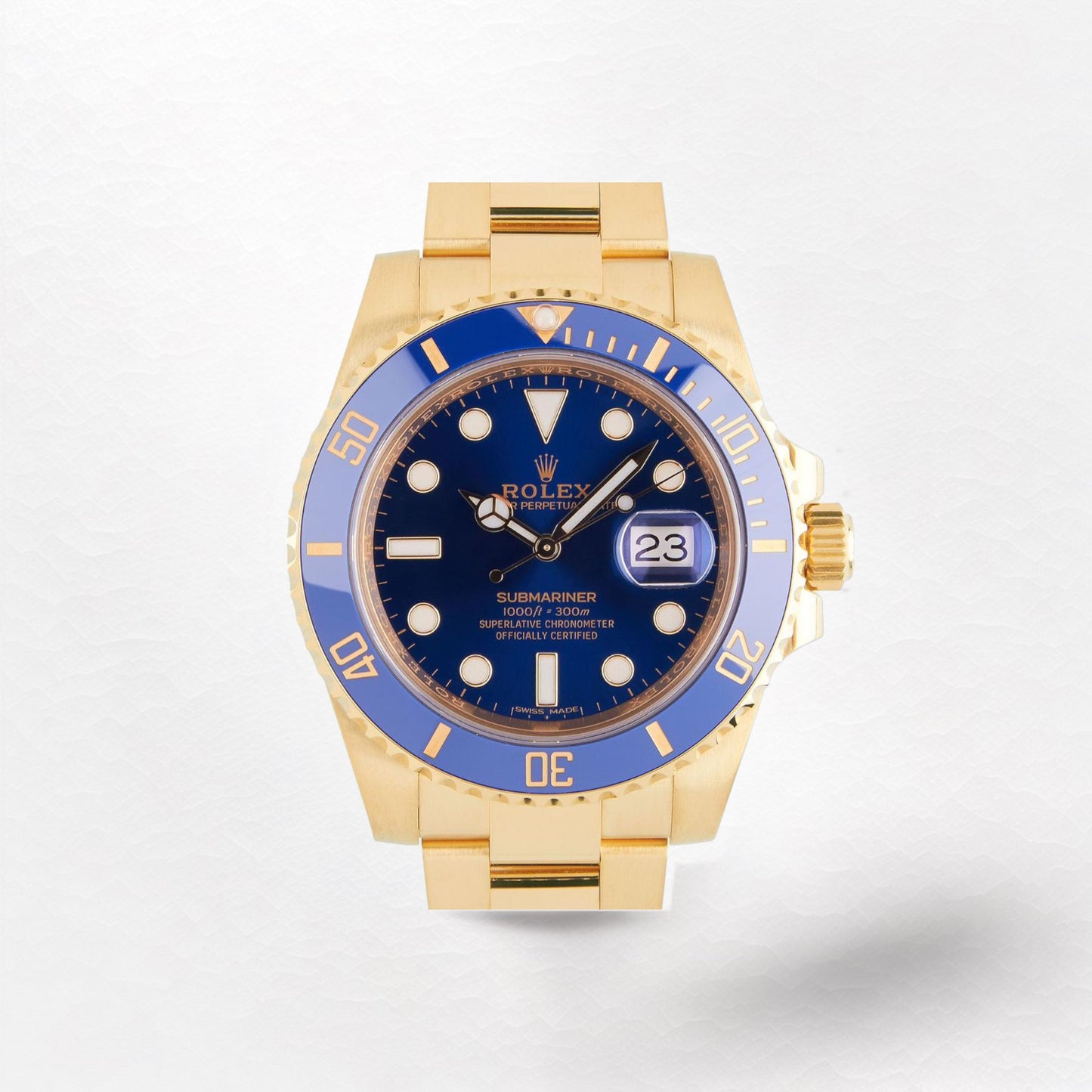 Rolex Submariner 18k Yellow Gold and Blue Dial 116618LB