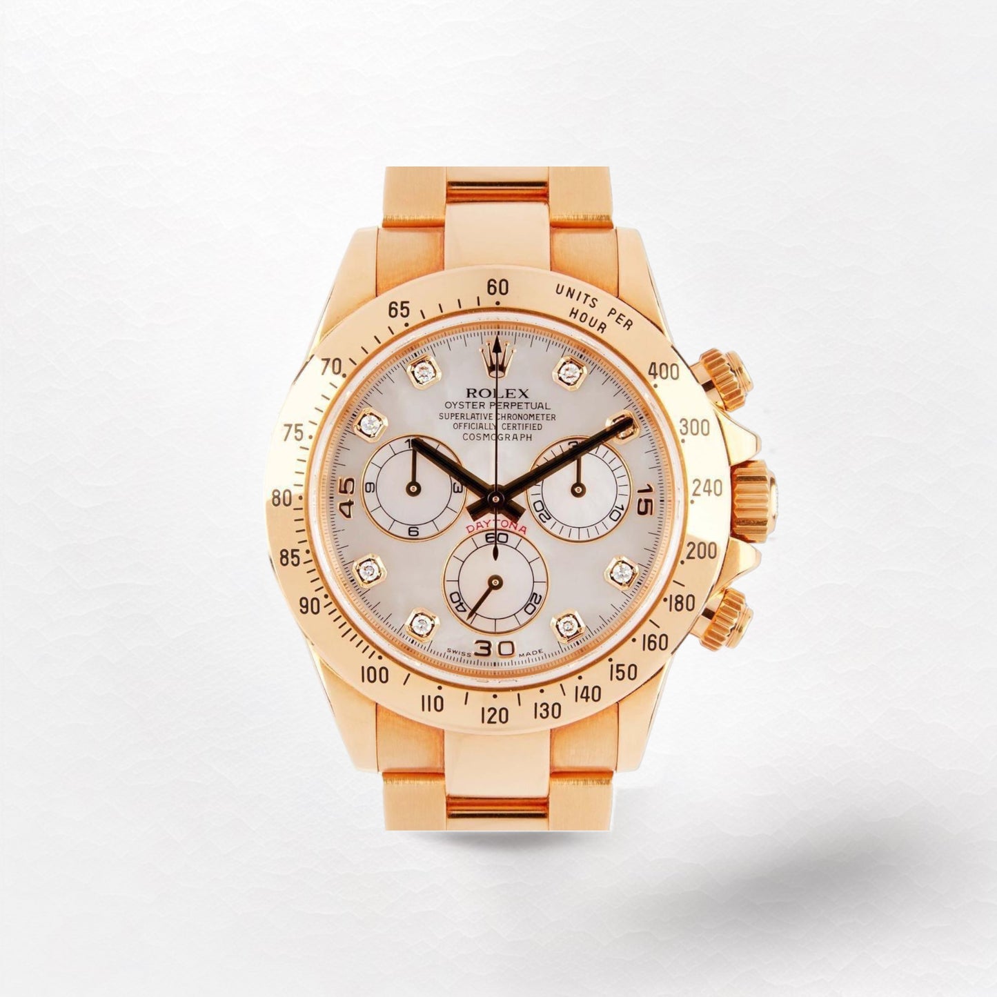 Rolex Daytona Yellow Gold with Mother of Pearl Dial with Diamonds 116528